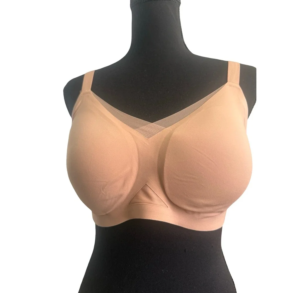 Honeylove Silhouette Bra Nude Beige Wireless Supportive LWBR0308B Womens Size S+
